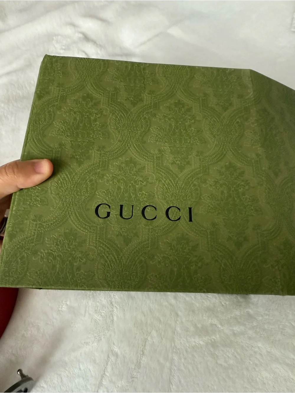 Gucci Red Leather Interlocking G Belt 85
